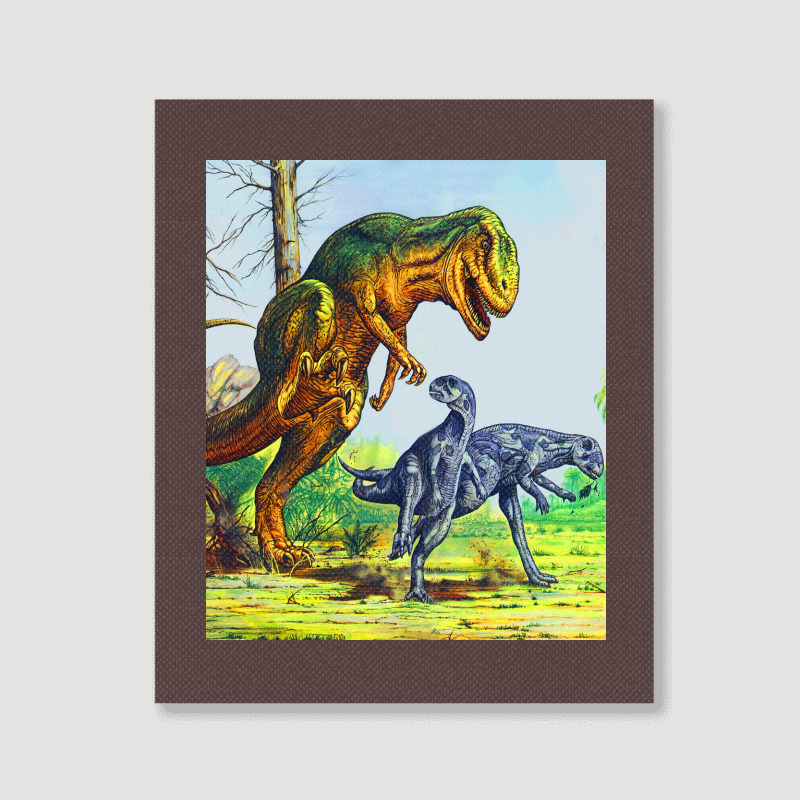 Allosaurus Vs Dryosaurus Poster Nostalgia Portrait Canvas Print | Artistshot