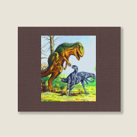 Allosaurus Vs Dryosaurus Poster Nostalgia Landscape Canvas Print | Artistshot