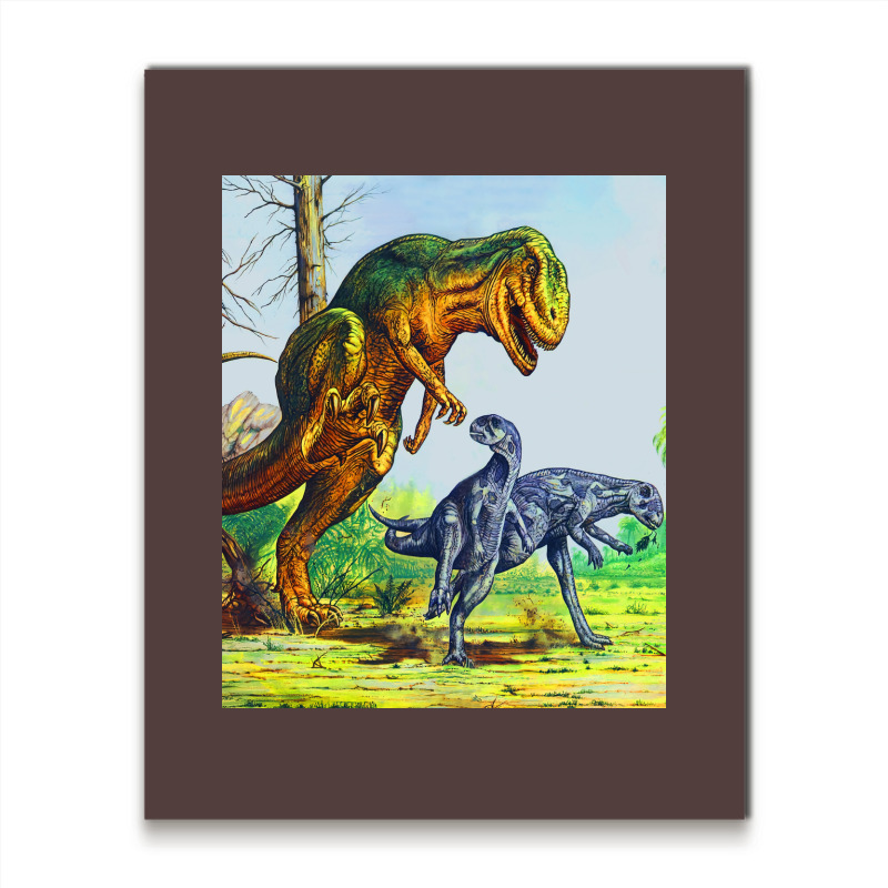 Allosaurus Vs Dryosaurus Poster Nostalgia Metal Print Vertical | Artistshot