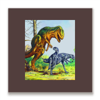 Allosaurus Vs Dryosaurus Poster Nostalgia Metal Print Square | Artistshot