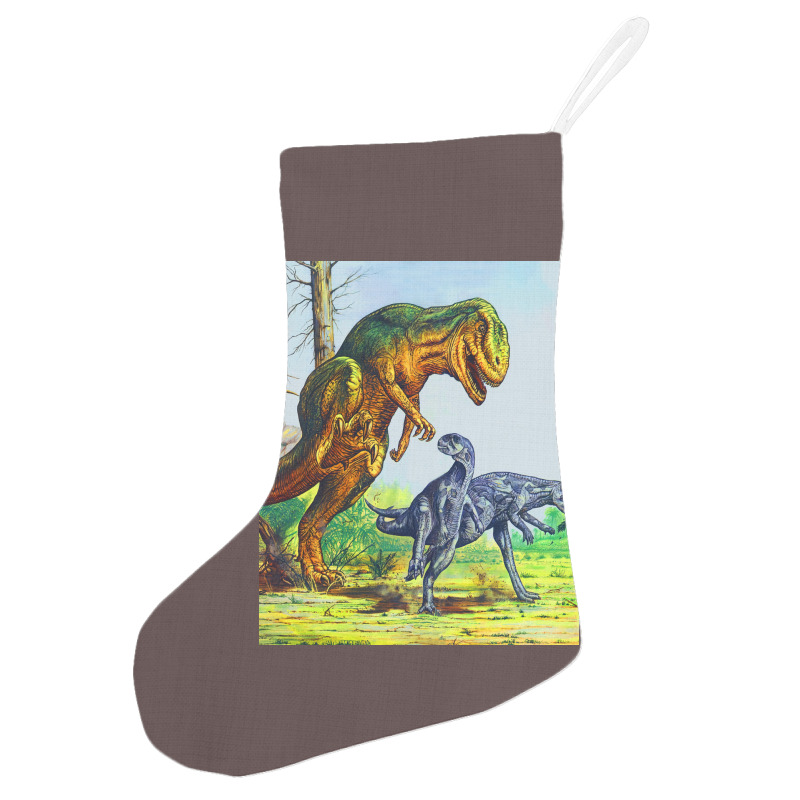 Allosaurus Vs Dryosaurus Poster Nostalgia Holiday Stocking | Artistshot