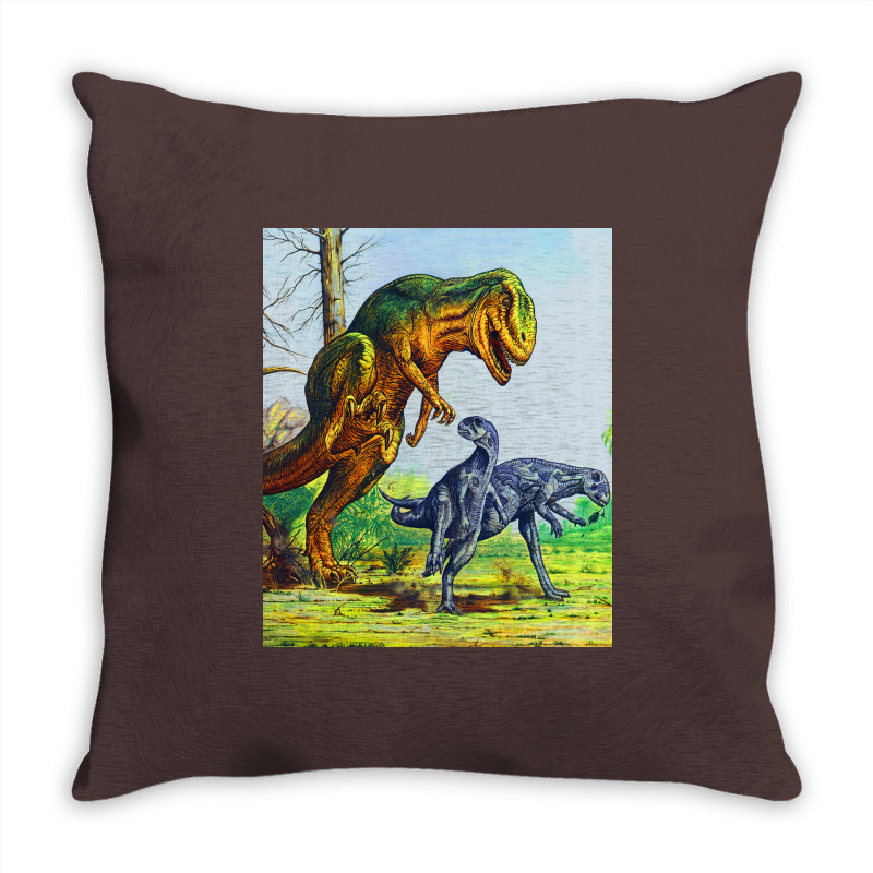 Allosaurus Vs Dryosaurus Poster Nostalgia Throw Pillow | Artistshot