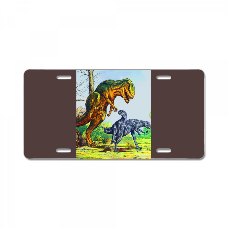 Allosaurus Vs Dryosaurus Poster Nostalgia License Plate | Artistshot