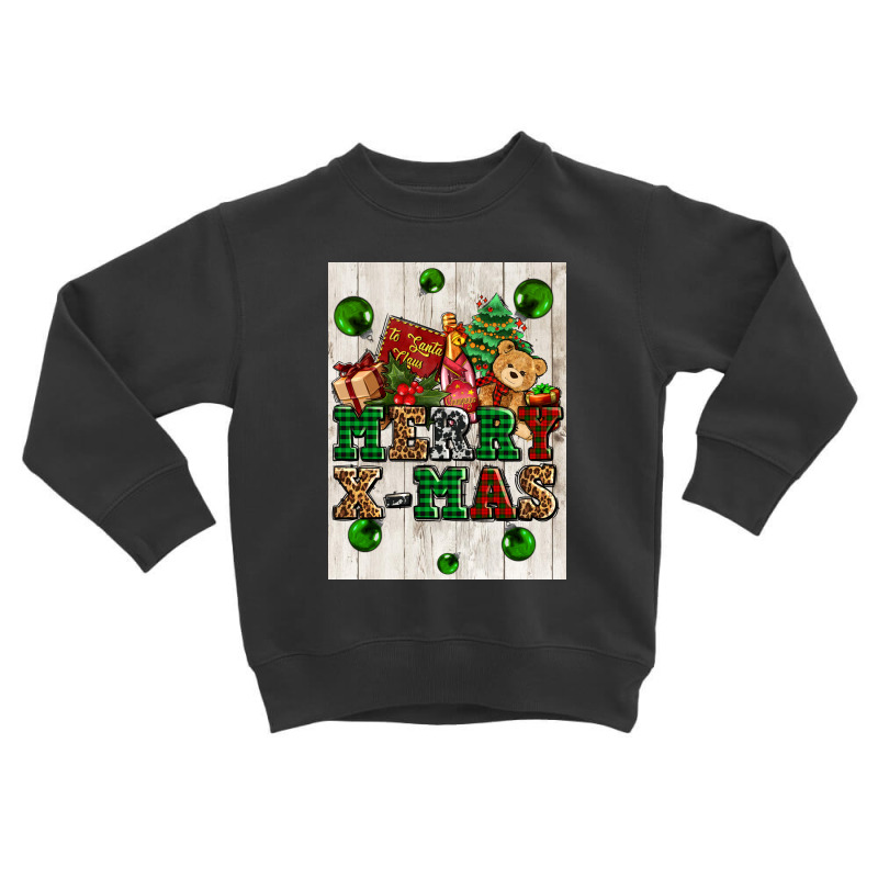 Merry Xmas Toddler Sweatshirt by AdoDesignShop | Artistshot