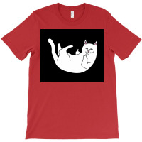 Cat Lying Down Poster Green T-shirt | Artistshot