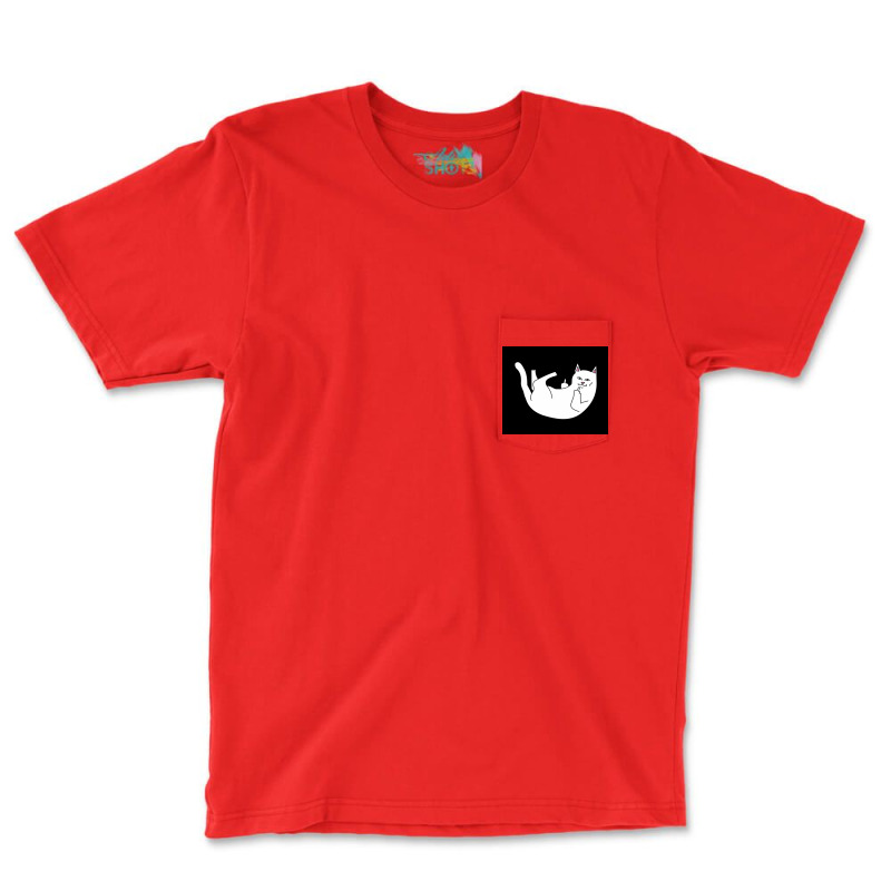 Cat Lying Down Poster Green Pocket T-shirt | Artistshot