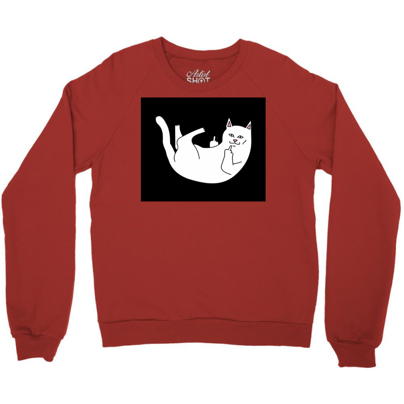 Cat Lying Down Poster Green Crewneck Sweatshirt | Artistshot