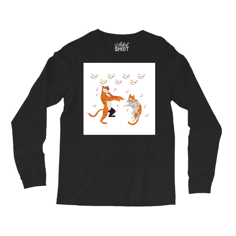 Cat Vs Tiger Party Poster Humor Long Sleeve Shirts by reejanhuddau | Artistshot