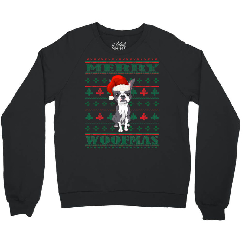 Boston Terrier Ugly Christmas Sweater Crewneck Sweatshirt by inggaerzoahg | Artistshot