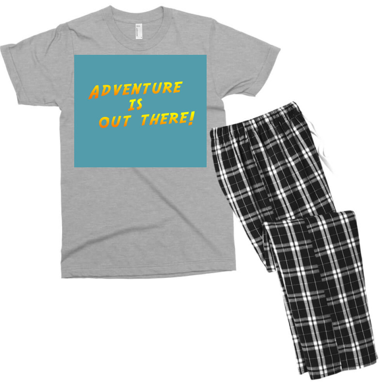 Adventure Is Out There Poster Humor Men's T-shirt Pajama Set | Artistshot