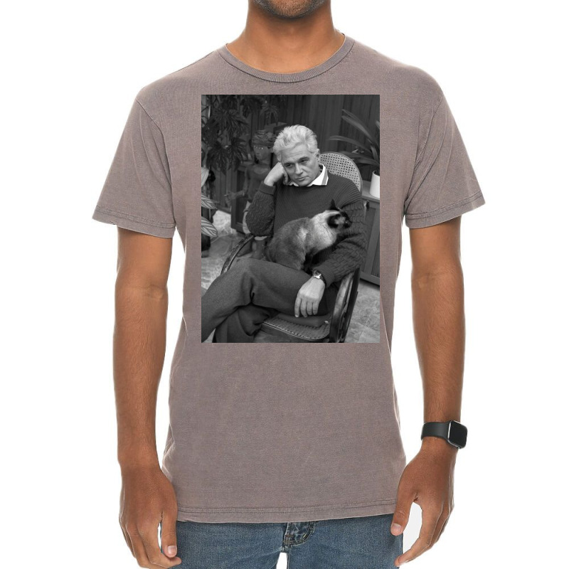 Derrida And A Cat Poster Gift Vintage T-shirt | Artistshot