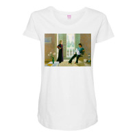 David Hockney Mr And Mrs Clark And Percy Analyse Poster Yellow Maternity Scoop Neck T-shirt | Artistshot