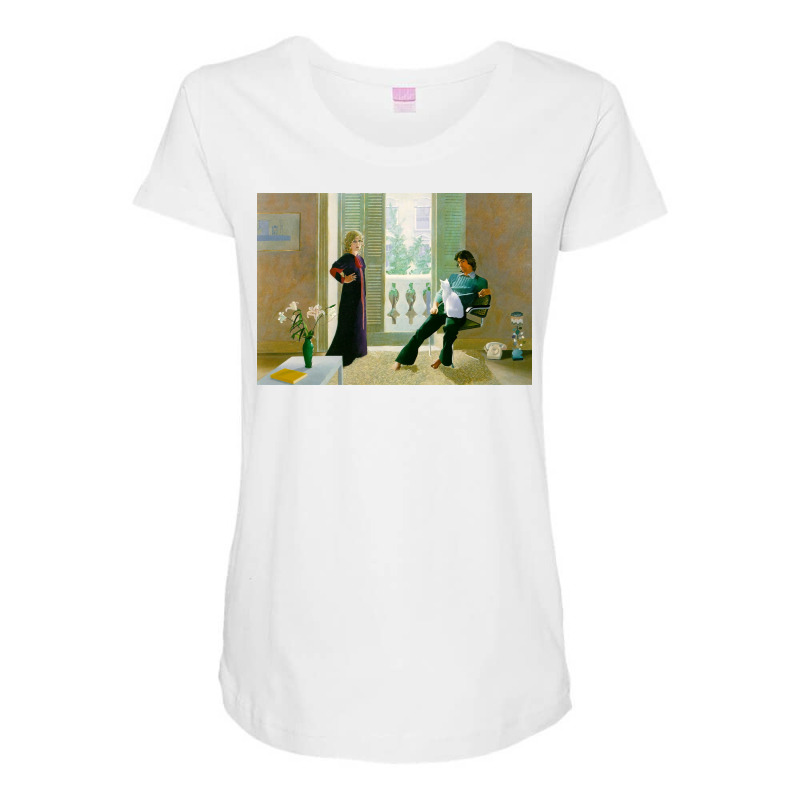 David Hockney Mr And Mrs Clark And Percy Analyse Poster Yellow Maternity Scoop Neck T-shirt by juretwhocenk | Artistshot