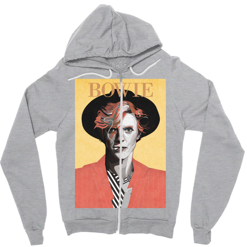 Bowie David Zipper Hoodie by inggaerzoahg | Artistshot