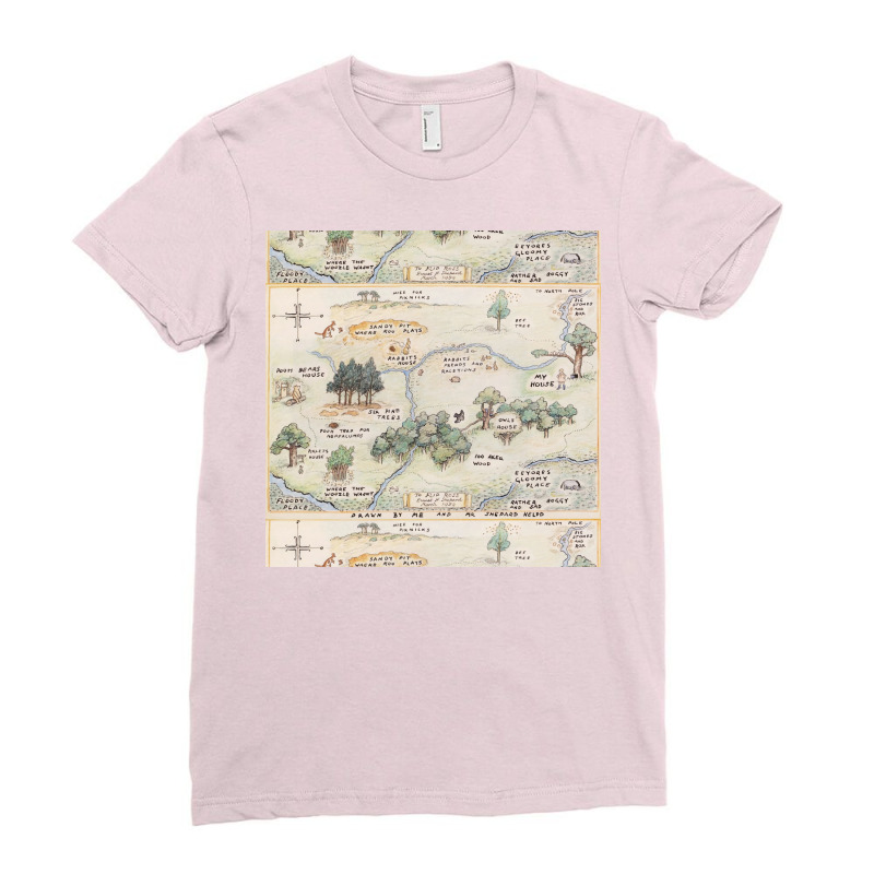 Hundred Acre Wood Map Poster 80s Ladies Fitted T-Shirt by msdratdzaljaf | Artistshot