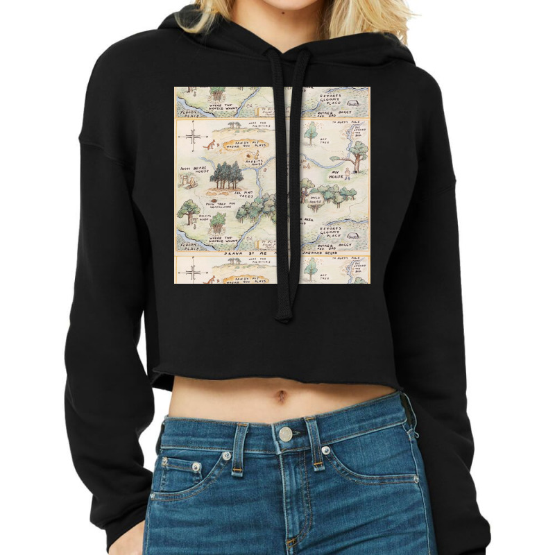 Hundred Acre Wood Map Poster 80s Cropped Hoodie by msdratdzaljaf | Artistshot