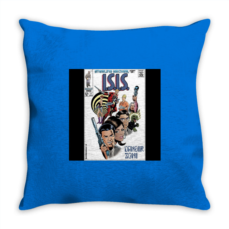 Archer In 1960s Steranko Styler Poster Green Throw Pillow | Artistshot