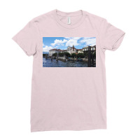 Borromean Islands In Lago Maggiore Arriving By Boat Poster Nostalgia Ladies Fitted T-shirt | Artistshot