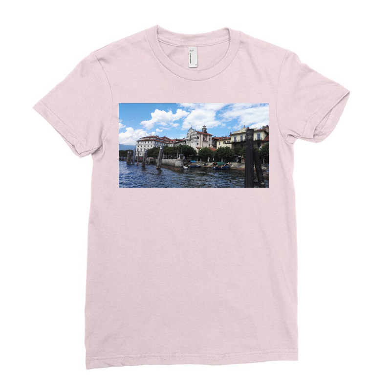 Borromean Islands In Lago Maggiore Arriving By Boat Poster Nostalgia Ladies Fitted T-Shirt by munyadeadyu | Artistshot