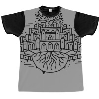 Castle In The Sky (studio Ghibli)   Black Outline Graphic T-shirt | Artistshot