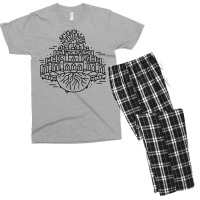 Castle In The Sky (studio Ghibli)   Black Outline Men's T-shirt Pajama Set | Artistshot