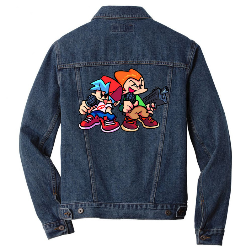 Boyfriend + Pico Duet (friday Night Funkin) Men Denim Jacket by inggaerzoahg | Artistshot