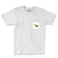 Brontosaurus Dinosaur Cartoon Poster 80s Pocket T-shirt | Artistshot