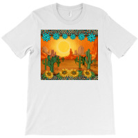 Western Sunset Cactus Sunflowers Gemstones Leopards T-shirt | Artistshot