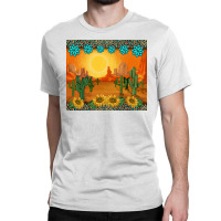 Western Sunset Cactus Sunflowers Gemstones Leopards Classic T-shirt | Artistshot