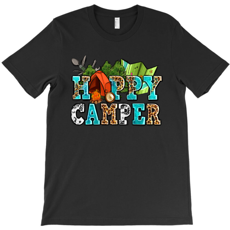 Happy Camper With Trees And Map T-shirt | Artistshot