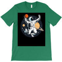 Dino Space Poster Green T-shirt | Artistshot