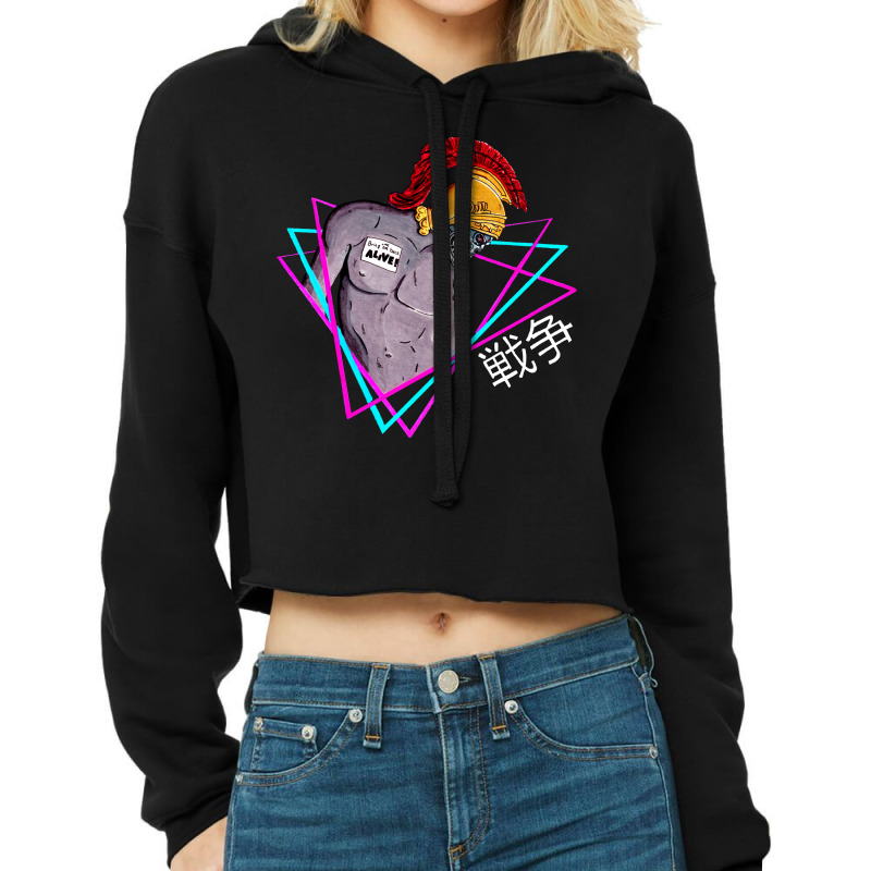 Cyborg Roman Soldier Vaporwave Cropped Hoodie by anunerazb | Artistshot