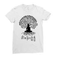 Buddha Om Mani Padme Hum Buddhist Mantra Tree Of Life T Shirt Ladies Fitted T-shirt | Artistshot