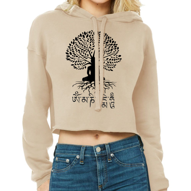 Buddha Om Mani Padme Hum Buddhist Mantra Tree Of Life T Shirt Cropped Hoodie by noelenedh2mar | Artistshot