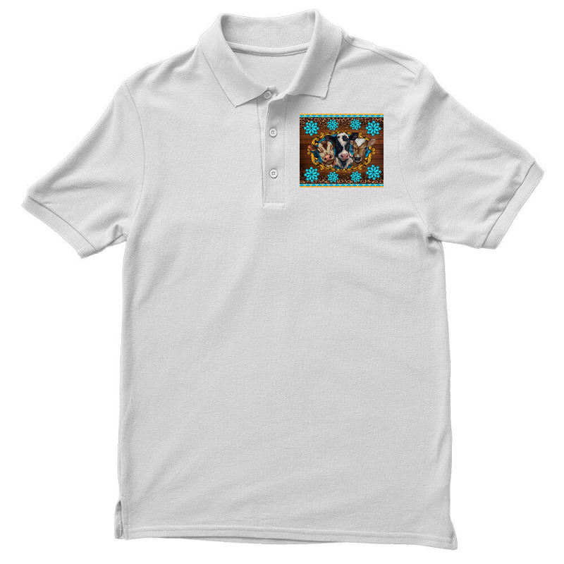 Western Baby Cow Turquoise Gemstones  Leopards Men's Polo Shirt | Artistshot