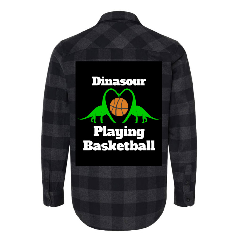 Dinosaur Playing Basketball Poster Girl Aesthetic Flannel Shirt | Artistshot