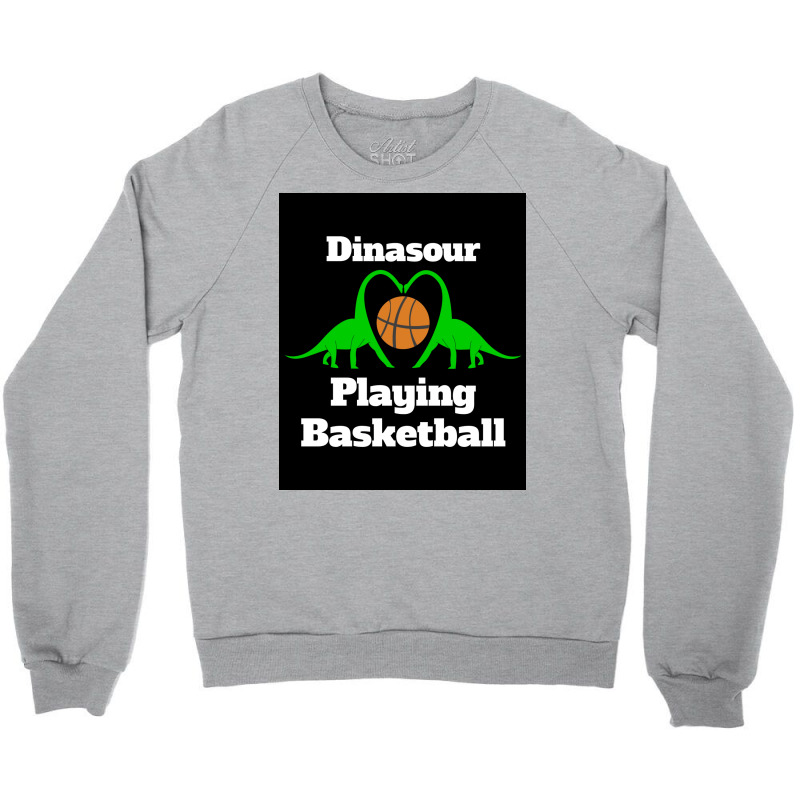 Dinosaur Playing Basketball Poster Girl Aesthetic Crewneck Sweatshirt | Artistshot