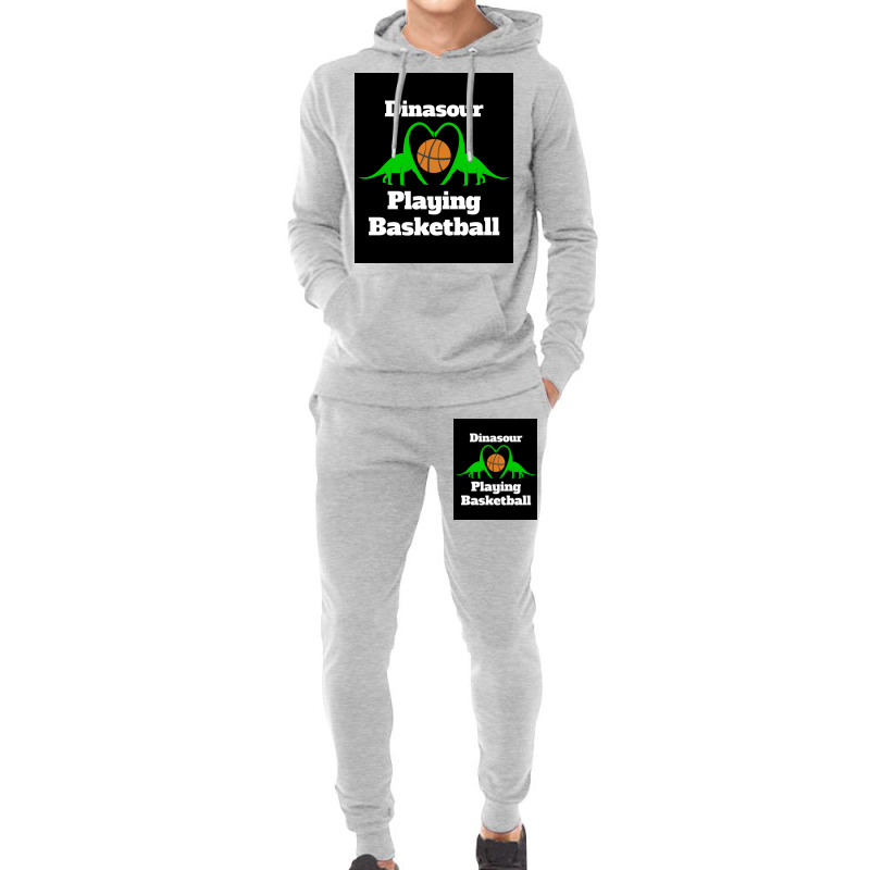 Dinosaur Playing Basketball Poster Girl Aesthetic Hoodie & Jogger Set | Artistshot