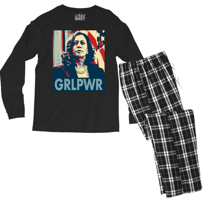 Kamala  Grlpwr  Cute Men's Long Sleeve Pajama Set | Artistshot