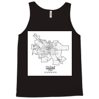 Oxford Ohio Road Map Art Blue Rivers And Dark Roads City Limits Style Tank Top | Artistshot