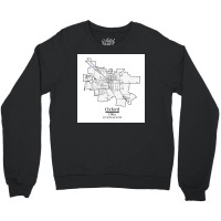 Oxford Ohio Road Map Art Blue Rivers And Dark Roads City Limits Style Crewneck Sweatshirt | Artistshot