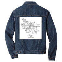 Oxford Ohio Road Map Art Blue Rivers And Dark Roads City Limits Style Men Denim Jacket | Artistshot