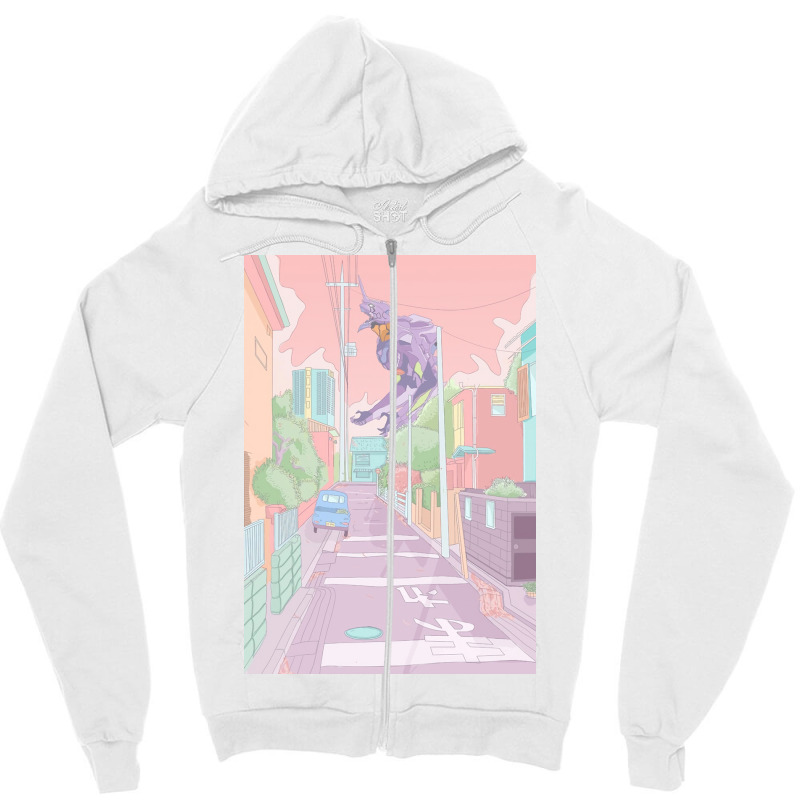 Pastel Neon Genesis Evangelion Poster Nostalgia Zipper Hoodie | Artistshot