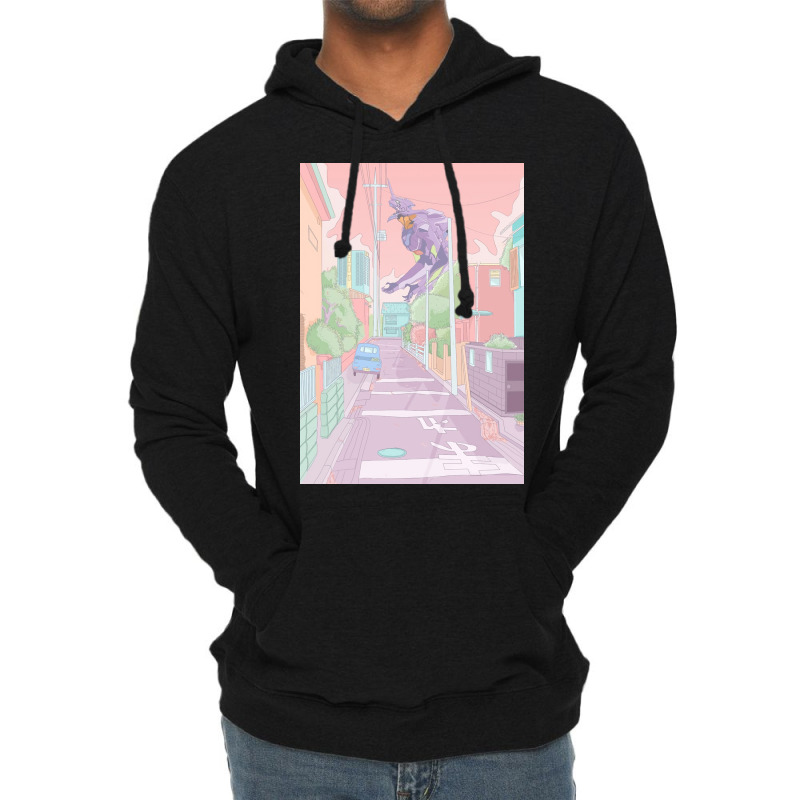 Pastel Neon Genesis Evangelion Poster Nostalgia Lightweight Hoodie | Artistshot