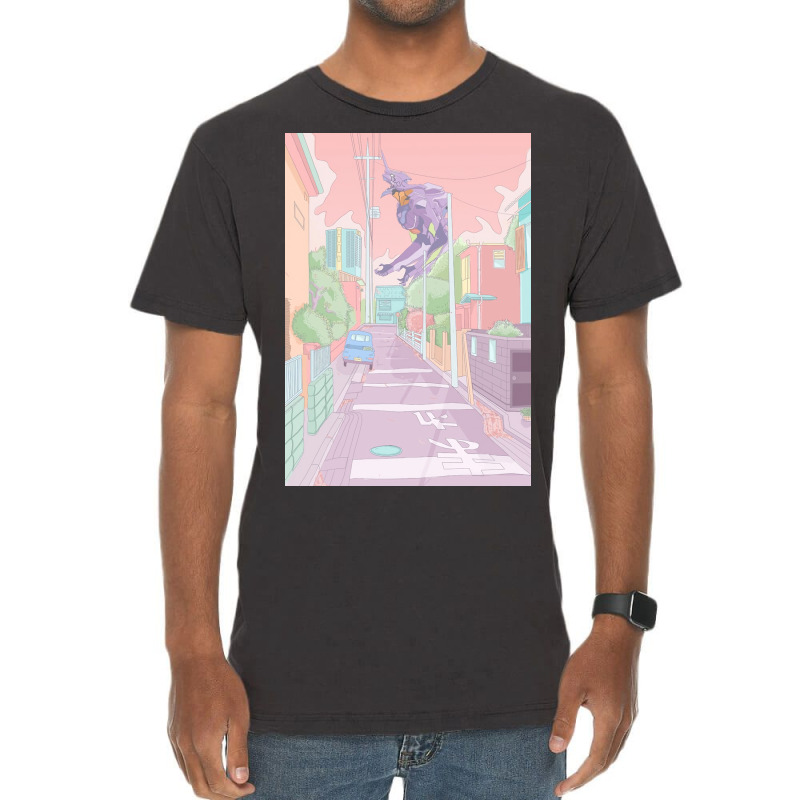 Pastel Neon Genesis Evangelion Poster Nostalgia Vintage T-shirt | Artistshot