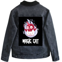 Magic Cat Poster Nature Unisex Sherpa-lined Denim Jacket | Artistshot