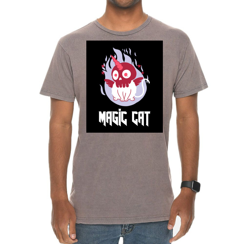 Magic Cat Poster Nature Vintage T-Shirt by gooyelusvi7 | Artistshot