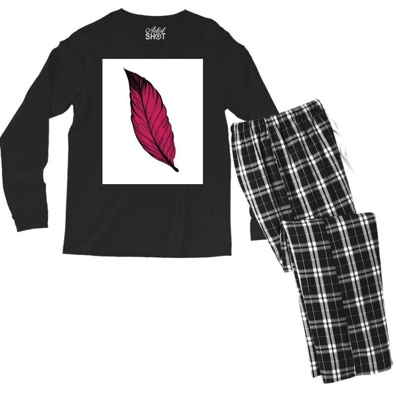 Kawaai Colorful Feather  Retro Men's Long Sleeve Pajama Set | Artistshot