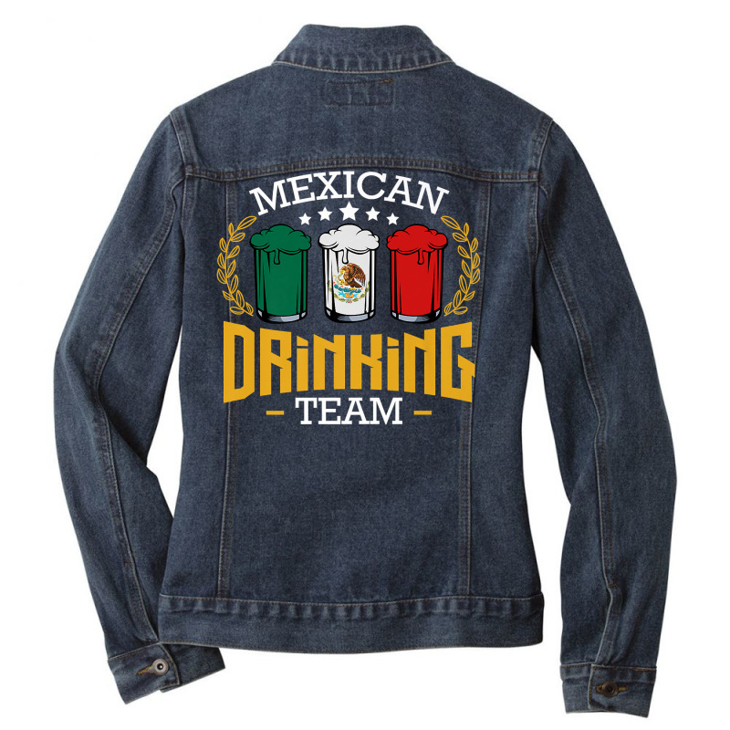 Meican Drinking Drink Spanish Latin Beer Have Fun Night  257 Ladies Denim Jacket by inkioasaveiq | Artistshot