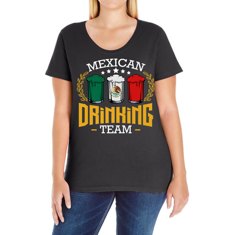 Meican Drinking Drink Spanish Latin Beer Have Fun Night  257 Ladies Curvy T-Shirt by inkioasaveiq | Artistshot